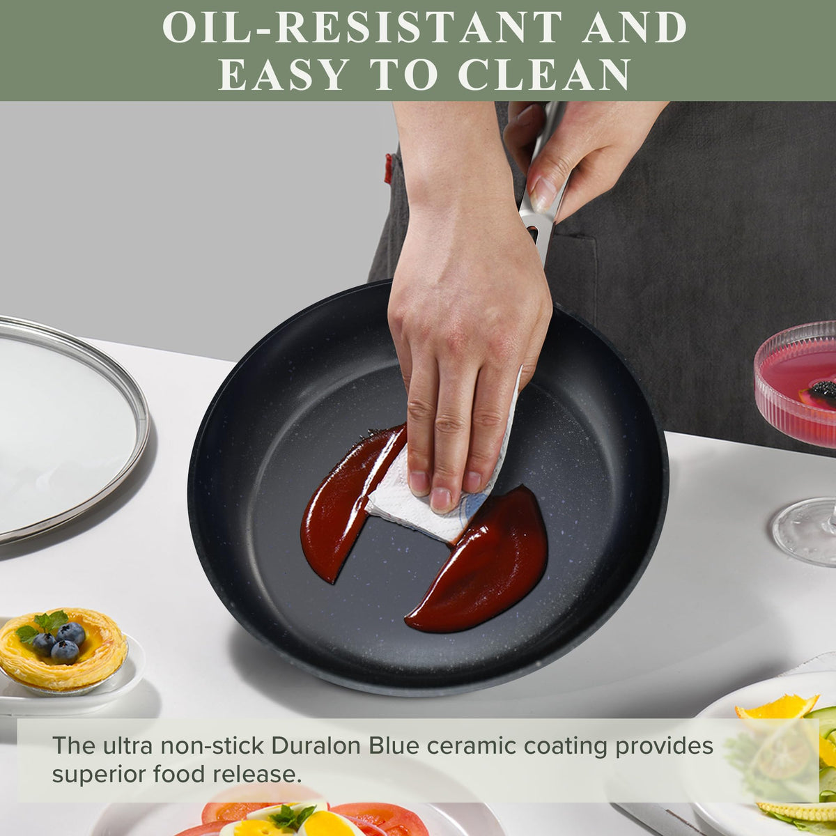 Nuwave Ceramic G10 coating enables fast, even heating on induction cooktops.
