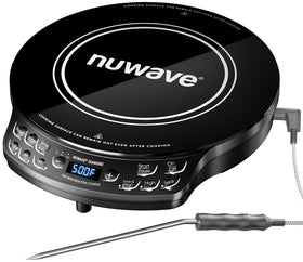 Nuwave Diamond portable induction cooktop front view, space-saving design for travel and small kitchens.