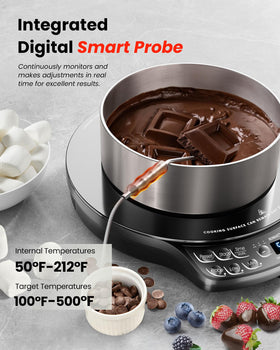 Nuwave Diamond shatter-proof ceramic glass top highlighting durable cooking surface.