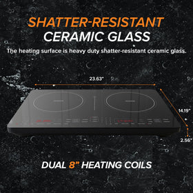 Nuwave Double Pro timer and presets aiding frequent cooking settings.