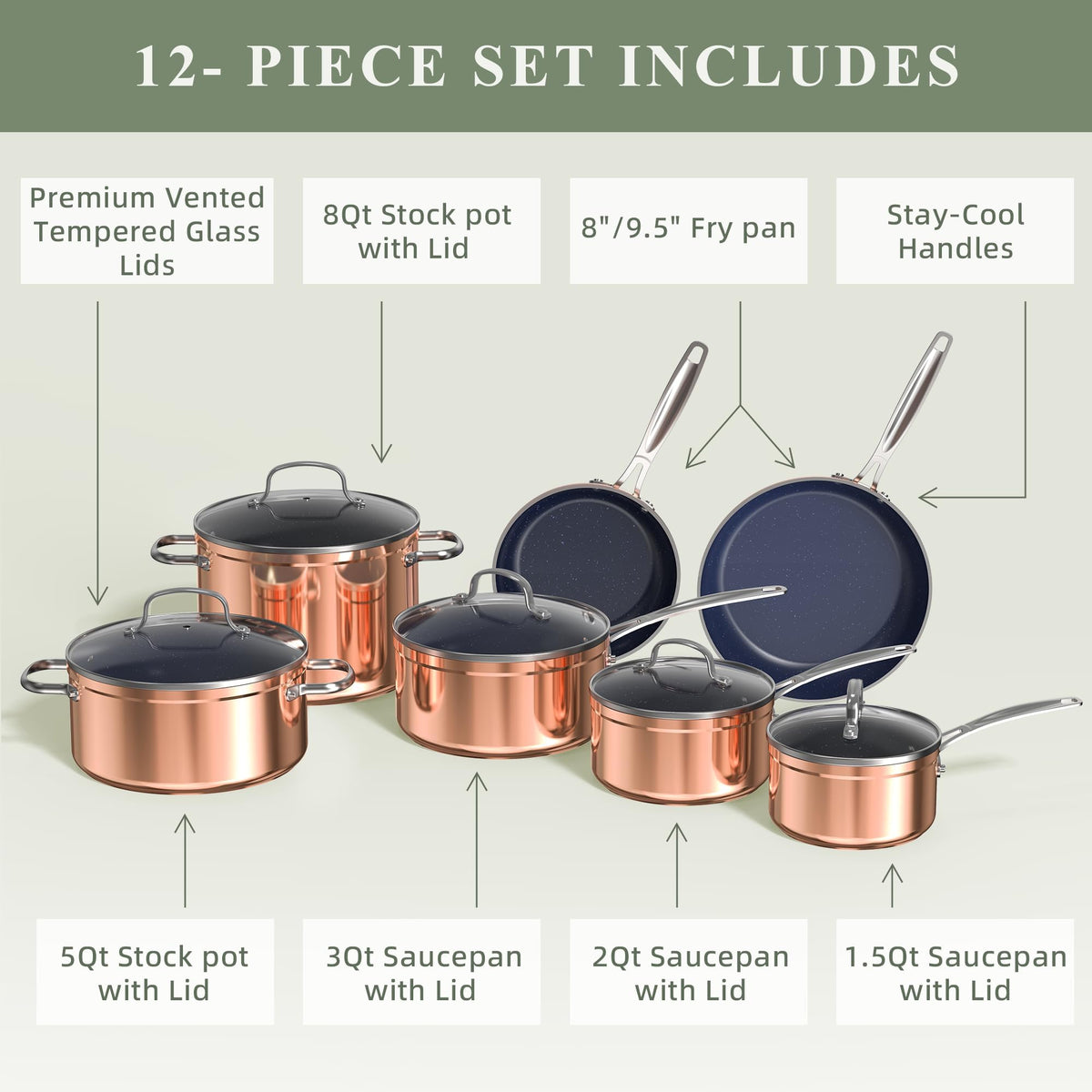 Nuwave Duralon Blue nonstick cookware set during clean-up showing dishwasher-friendly ease