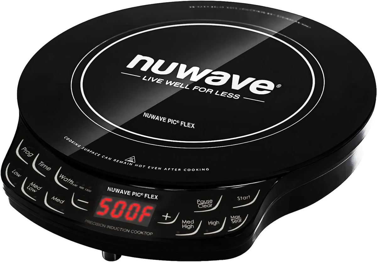 Nuwave Flex induction cooktop top view, compact for small kitchens