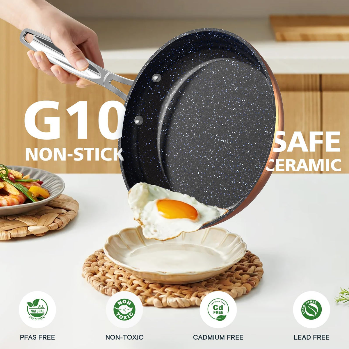 Nuwave 10-inch fry pan delivers even heat distribution for consistent results