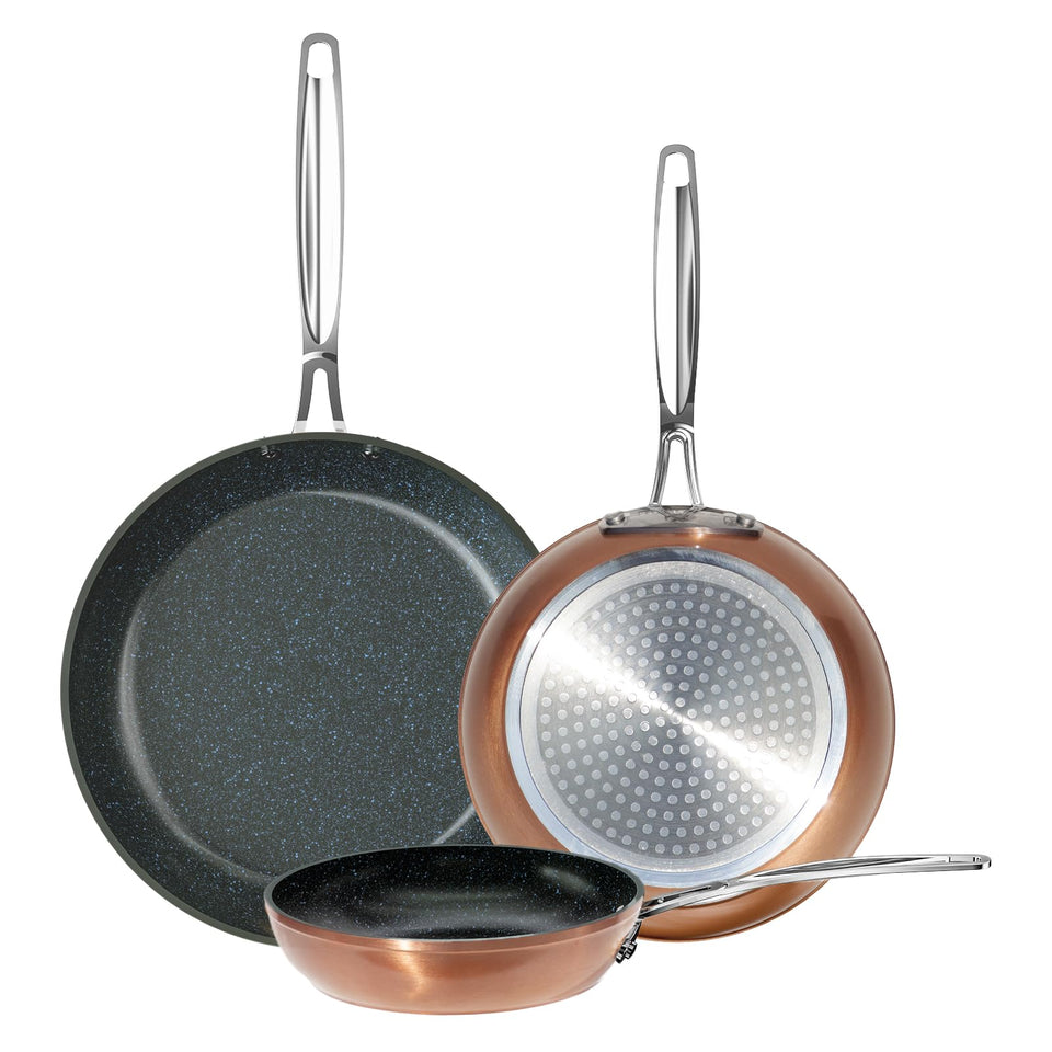 Nuwave 8-inch fry pan with blue Duralon coating for easy release