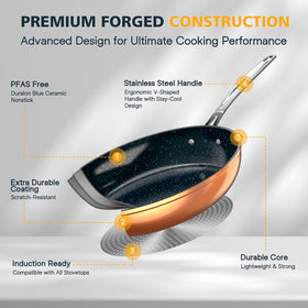 Nuwave easy-clean surface helps cleanup after sautéed vegetables