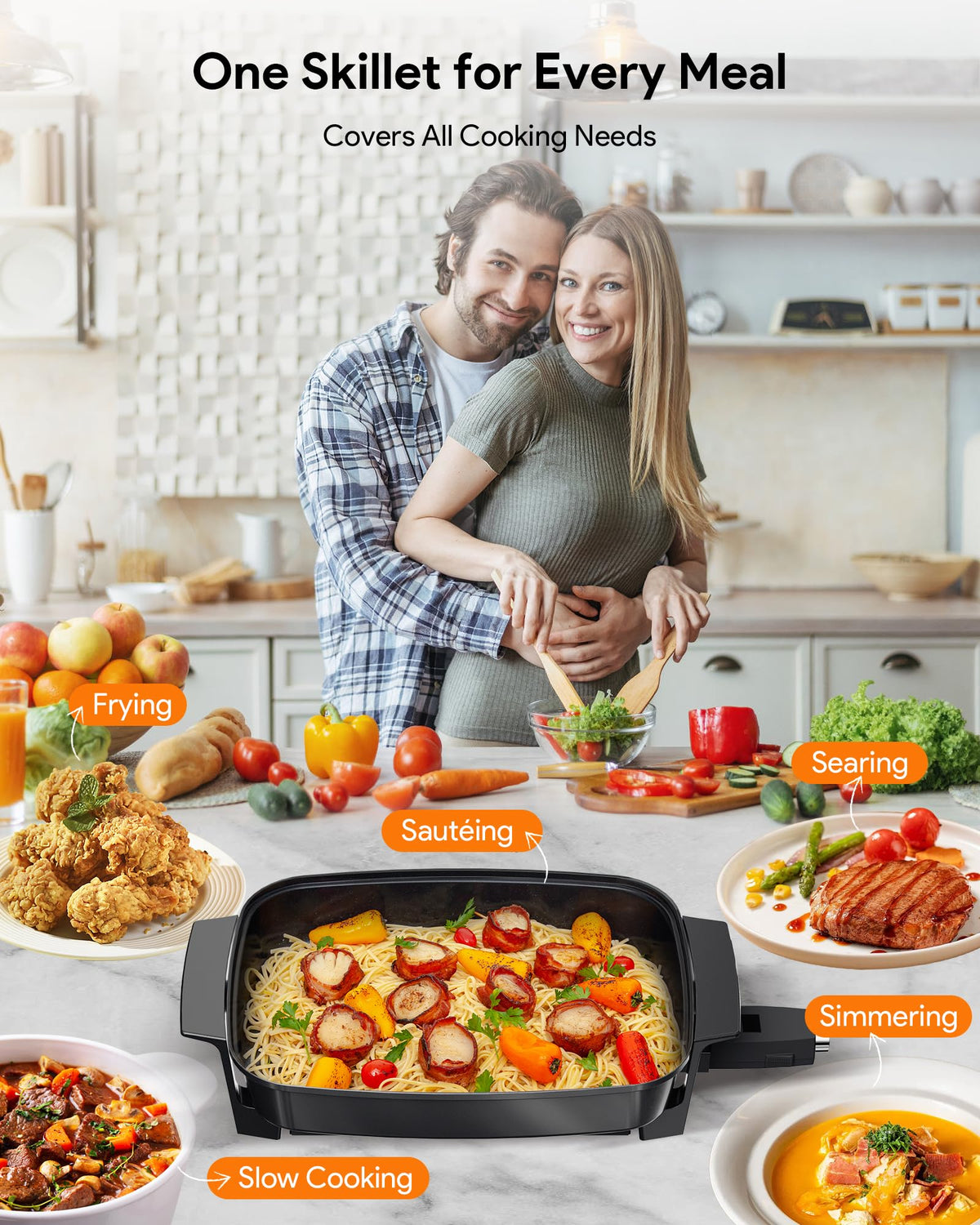 Nuwave Medley XL cool-touch handles for safe transport.