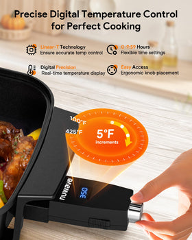 Nuwave Medley XL embedded heating elements ensure even heat distribution.