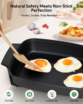 Nuwave Medley XL heat shields reflect heat for uniform cooking.