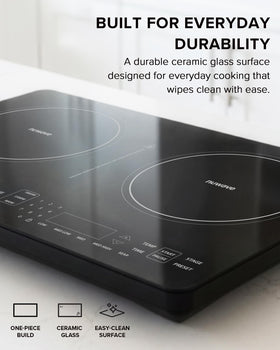 Nuwave PIC Double seamless IMD touch panel for easy cleanup