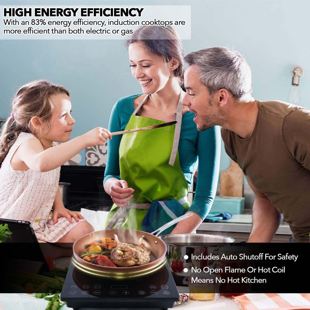 Nuwave Pro Chef digital control panel for precise, on‑the‑fly adjustments.