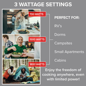 Nuwave 12-inch ceramic glass surface for easy cleaning