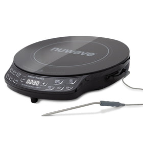 Nuwave induction cooktop front view with intuitive controls for precise cooking