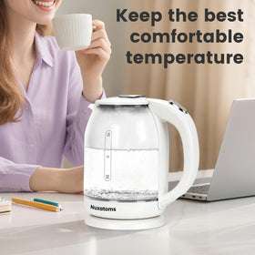 Nuxatoms 304 stainless exterior kettle built for durability and plastic-free contact.