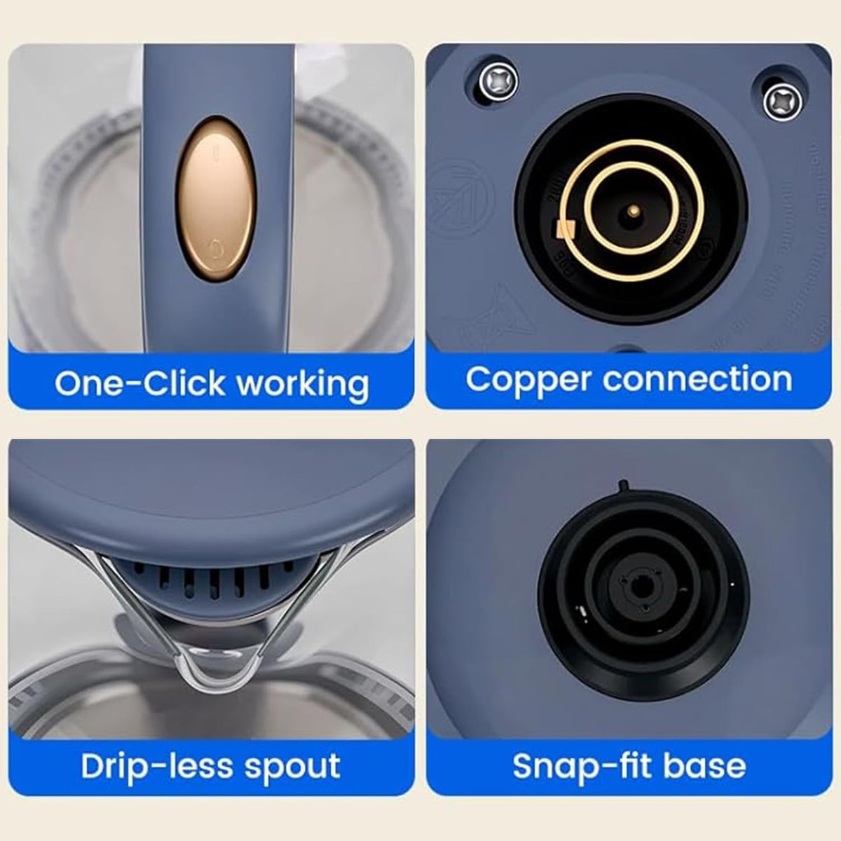 Nuxatoms kettle easy cleaning with a damp cloth for quick maintenance