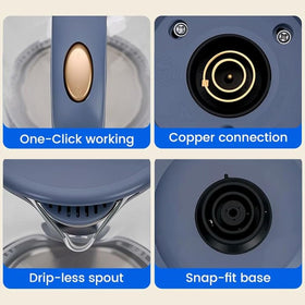 Nuxatoms kettle easy cleaning with a damp cloth for quick maintenance