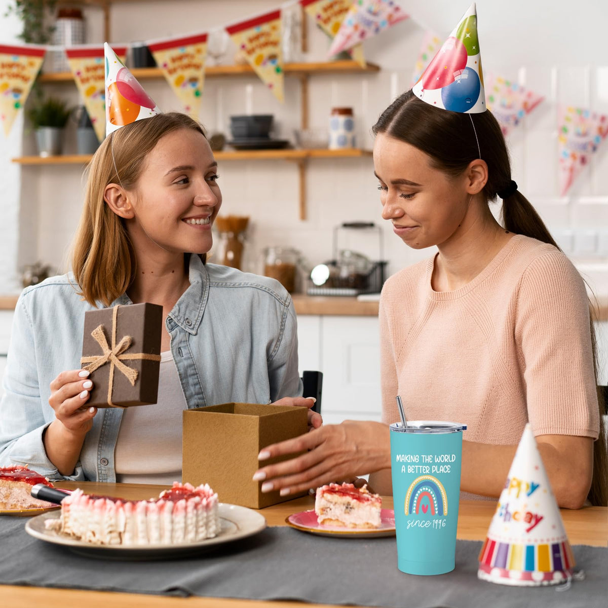 NVFCC 30th birthday tumbler with straw provides an eco-friendly reusable drinking option