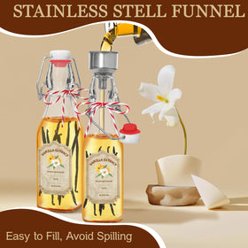 NVioAsport stainless-steel funnel enables smooth, drip-free transfers.