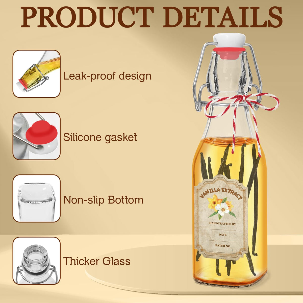 NVioAsport vanilla label stickers personalize jars for gifts and batches.