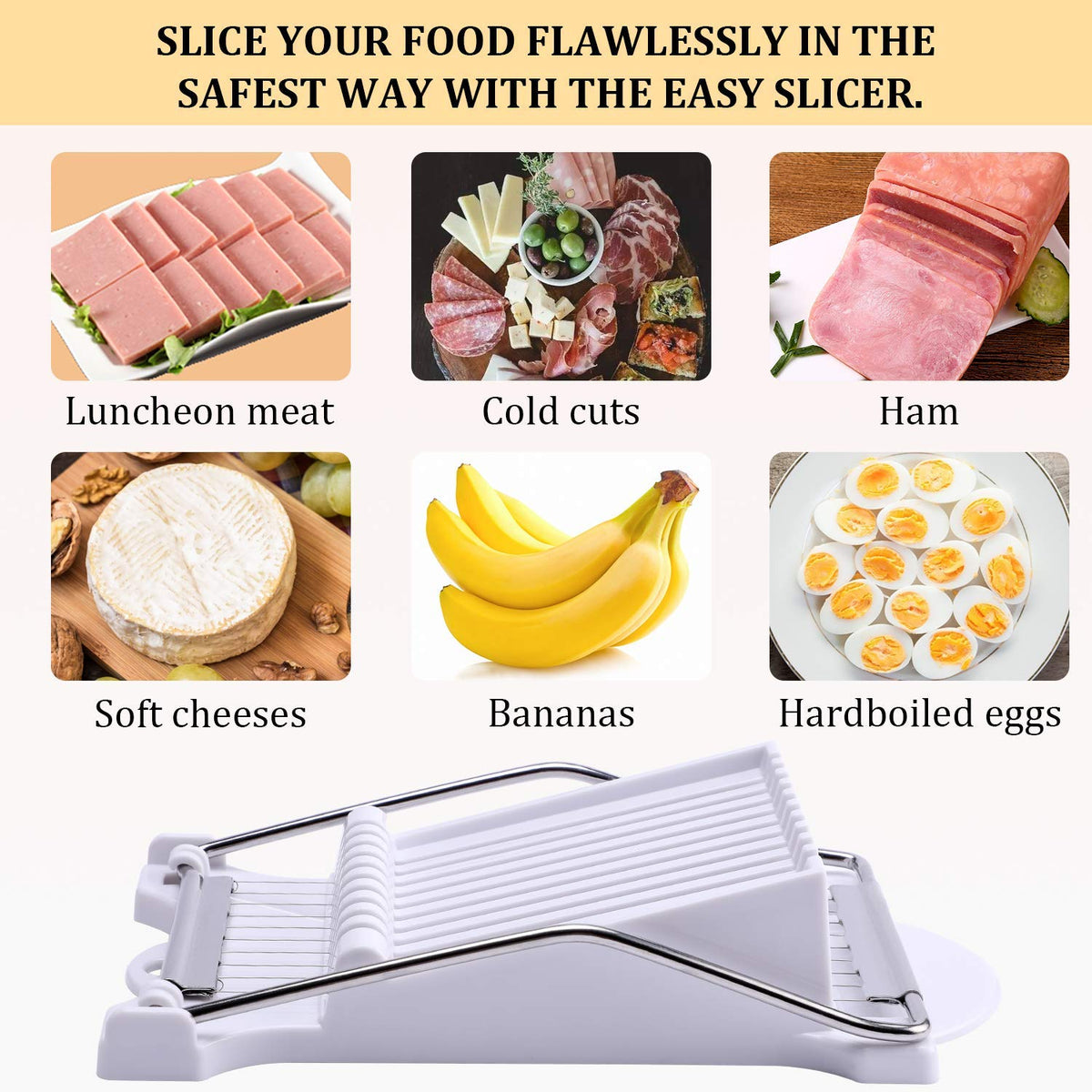 NVTED Slicer makes peeled kiwi slices for fresh salads.