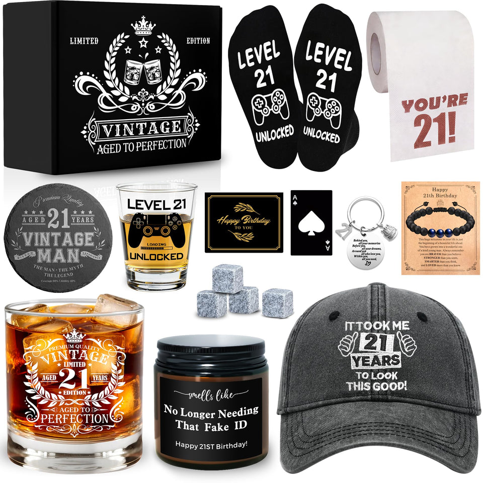 NVTROVI 16-piece gift box for a 21st birthday, ready-to-gift packaging and celebration-ready presentation.