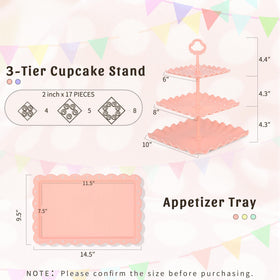 NWK 5-Piece Cake Stand Set large-tier cupcake stands highlight elaborate icing details.