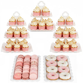 NWK cake stand set in white, main view, ideal for elegant dessert displays at events