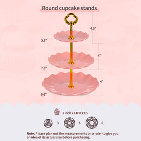 NWK cake stand set three-tier 5-8 inch elevates cupcakes with dramatic height.