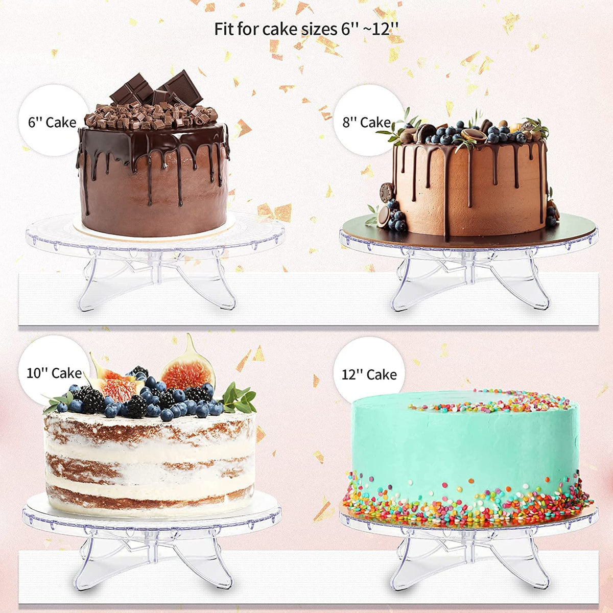NWK cake stand with string light creates warm centerpiece glow for events.