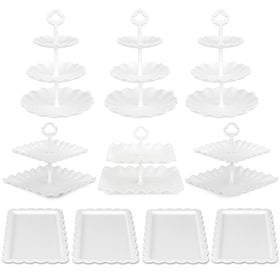 NWK lightweight dessert stands designed for easy transport and reuse.