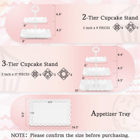 NWK three-tier cupcake stand close-up showing sturdy thick plastic