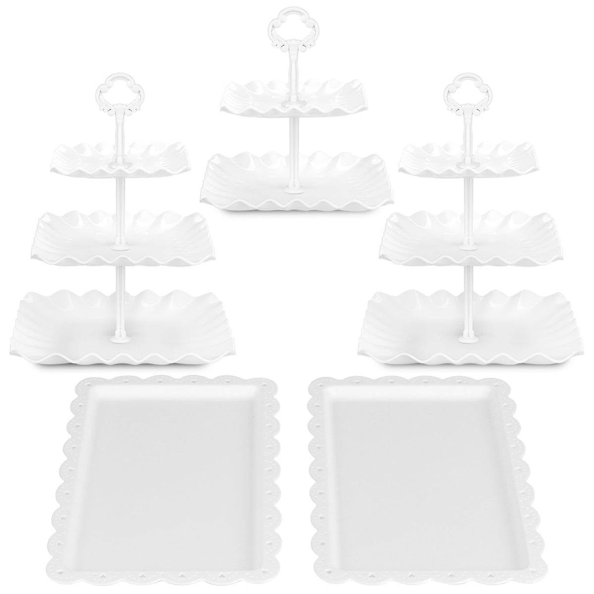 NWK two-tier cupcake stand on table for balanced dessert display