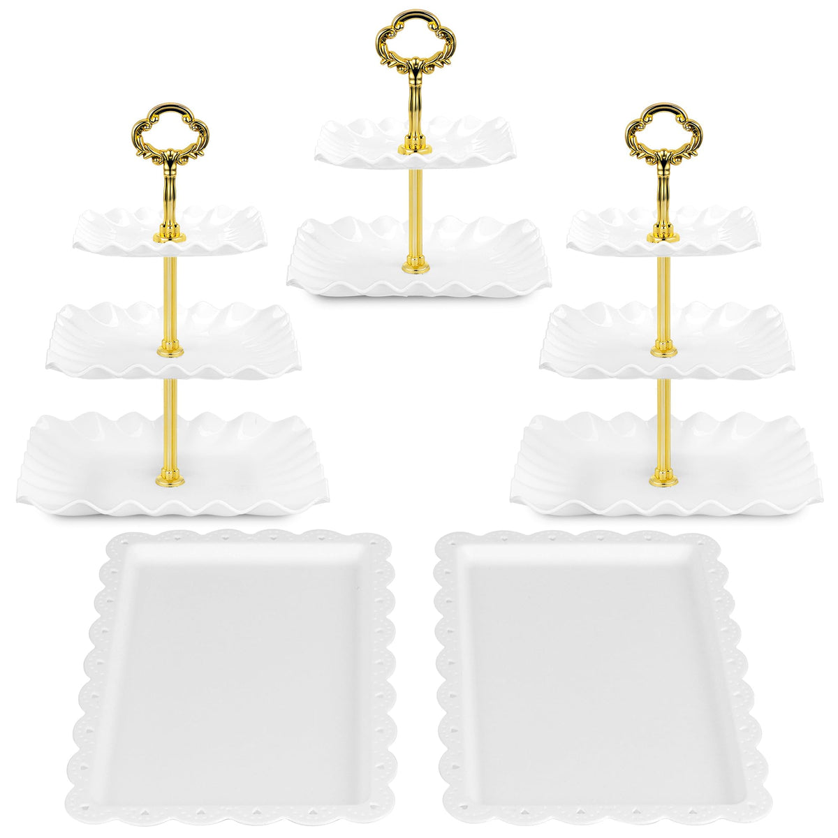 NWK two-tier cupcake stand holds cupcakes at eye level during celebrations.