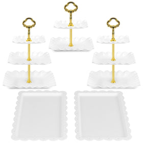 NWK two-tier cupcake stand holds cupcakes at eye level during celebrations.