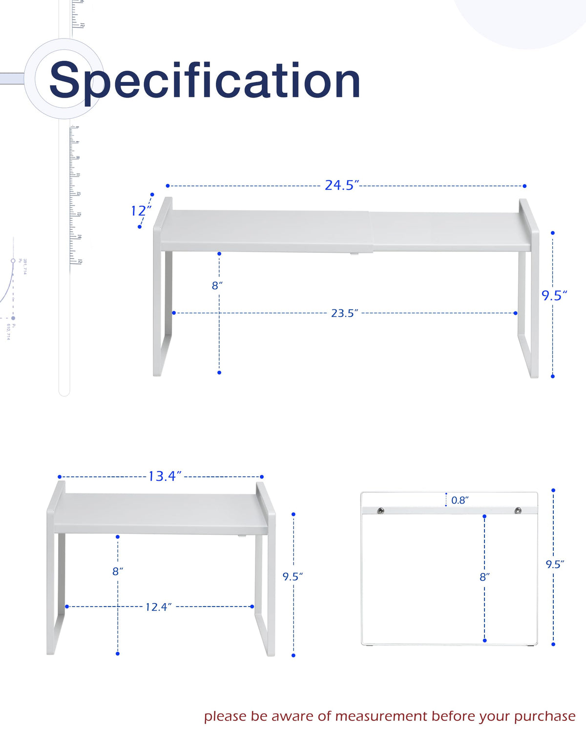 Nxconsu kitchen riser close-up shows sturdy frame and smooth finish.