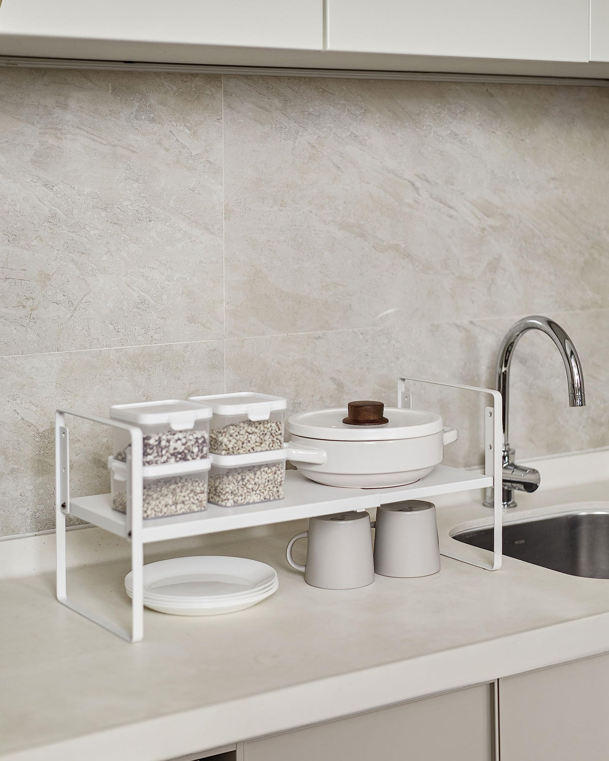 Nxconsu stackable storage rack doubles your shelving capacity.