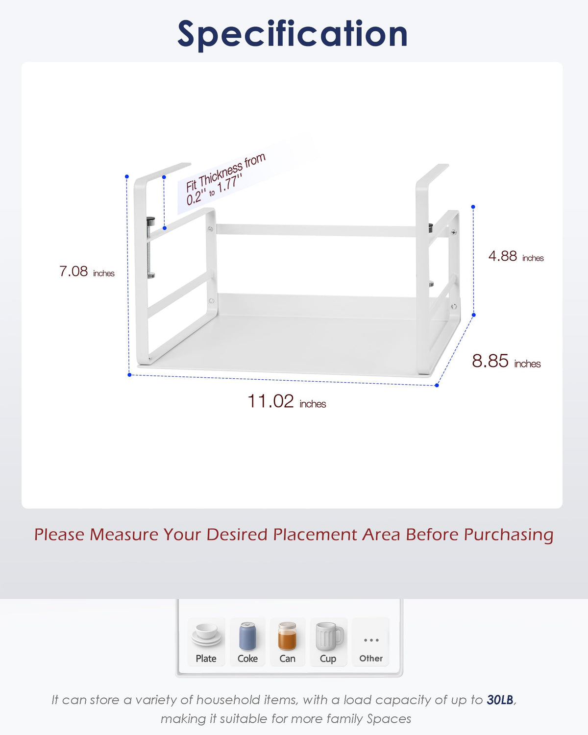 Nxconsu under-shelf basket mounted under cabinet for clutter-free storage