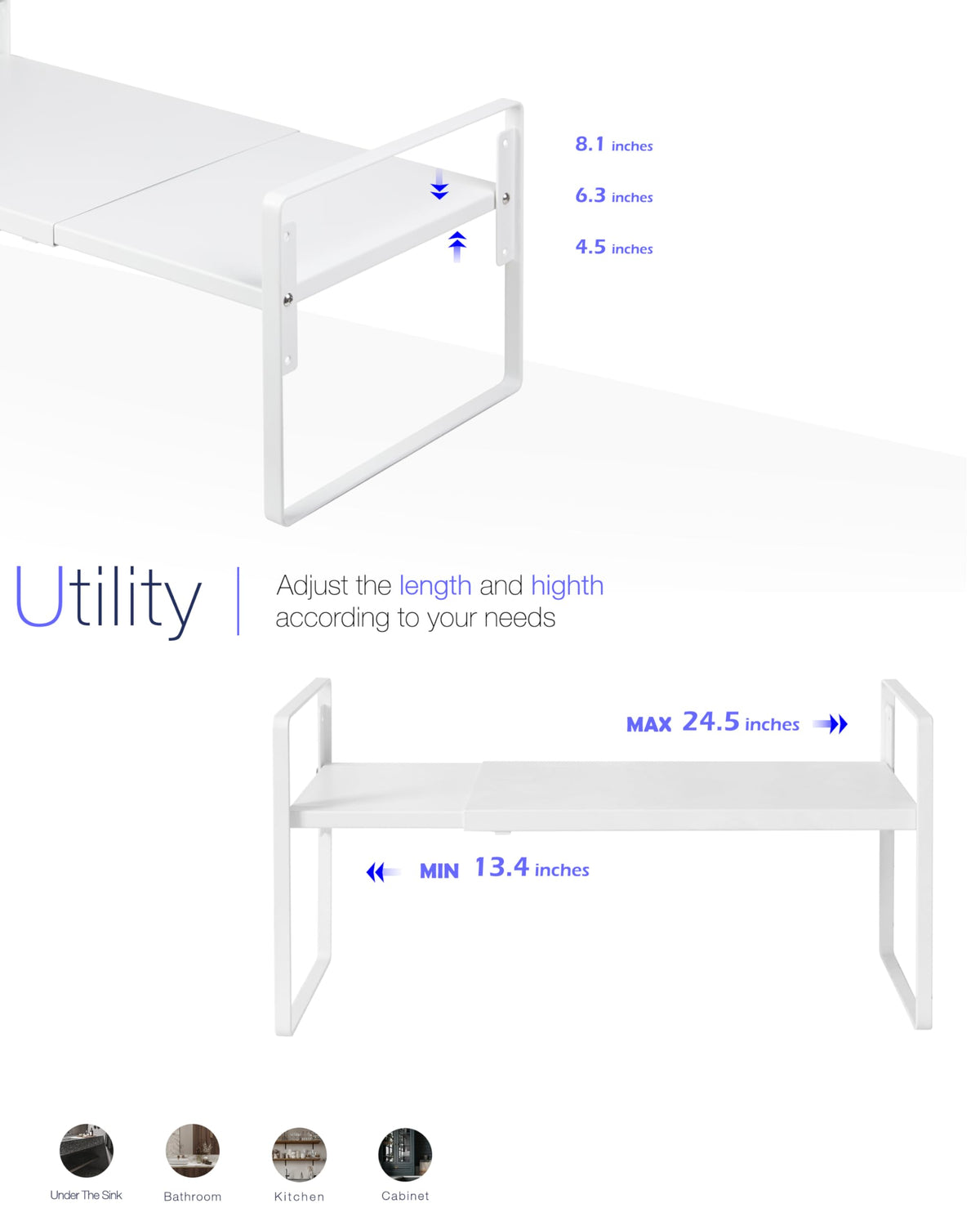 Nxconsu white kitchen organizer adds clean, modern storage.