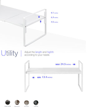 Nxconsu white kitchen organizer adds clean, modern storage.