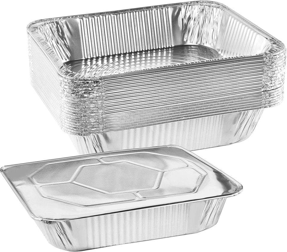 NYHI 9x13 aluminum pan with lid for even cooking and transport