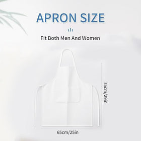 Nymmoata white apron with adjustable ties fits all sizes comfortably.