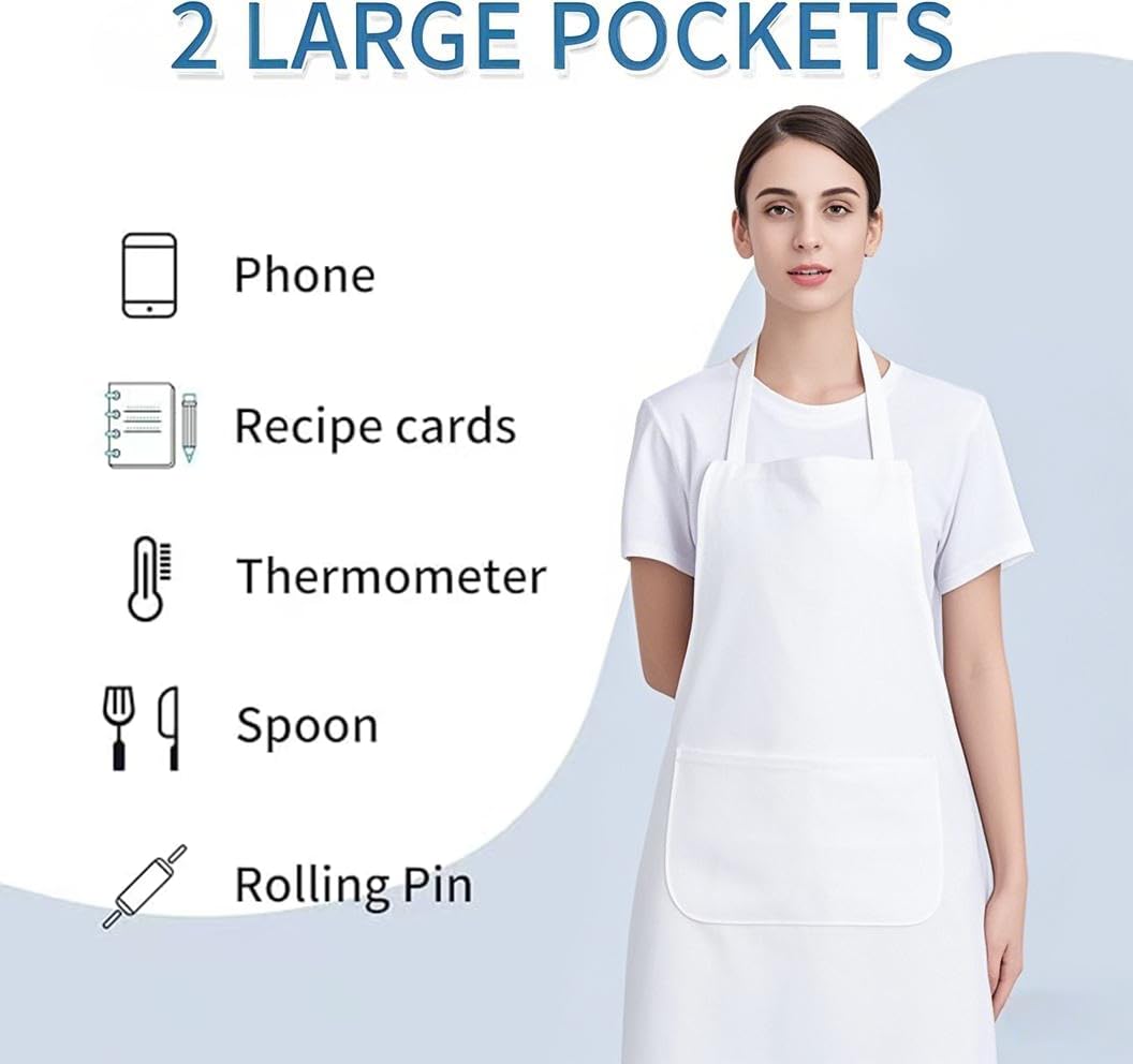 Nymmoata white apron ideal for chefs in busy kitchens.