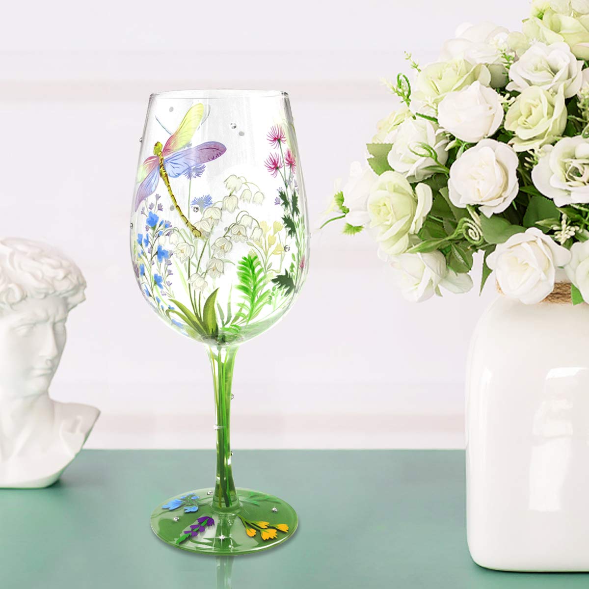 NymphFable artisan glass with delicate hand-painted finish