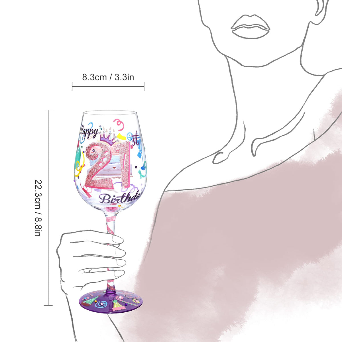 NymphFable multi-use wine glass suitable for drinks or decorative display