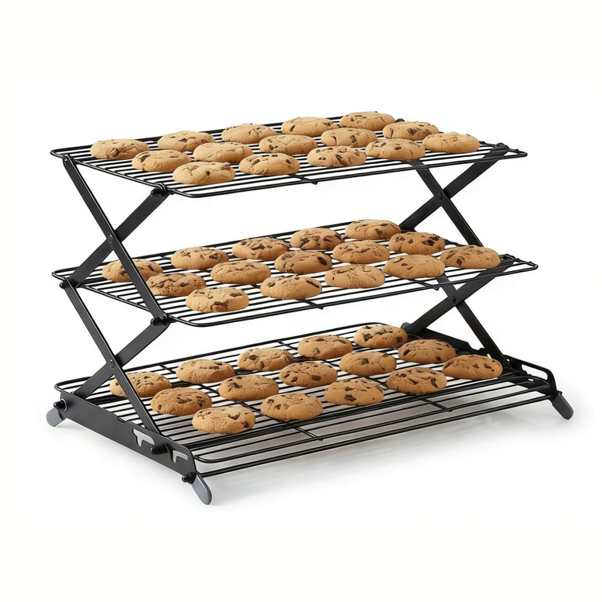 NZJWZS 3-tier cooling rack with open-wire design for fast airflow.