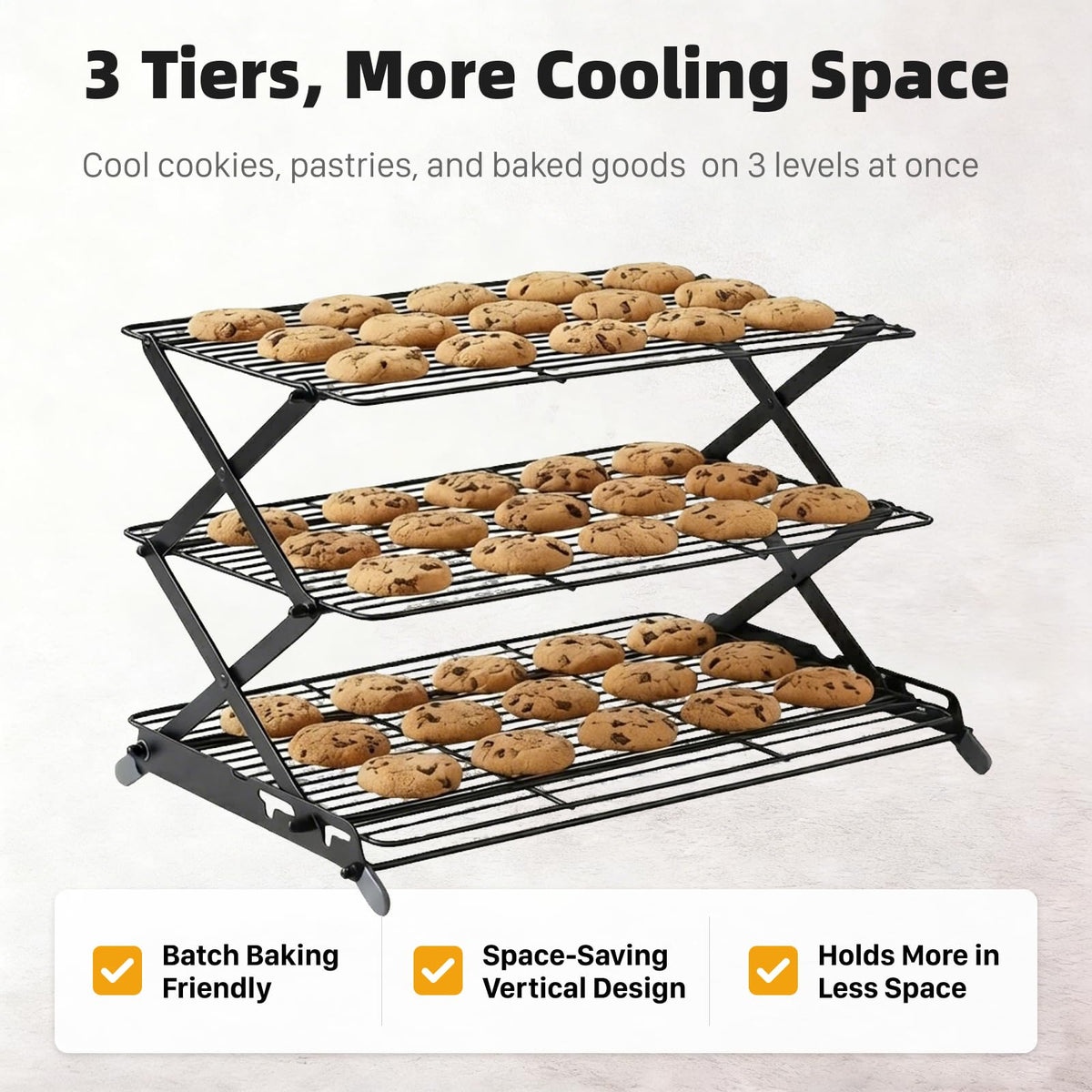 NZJWZS rack showing three adjustable height settings for different goods.