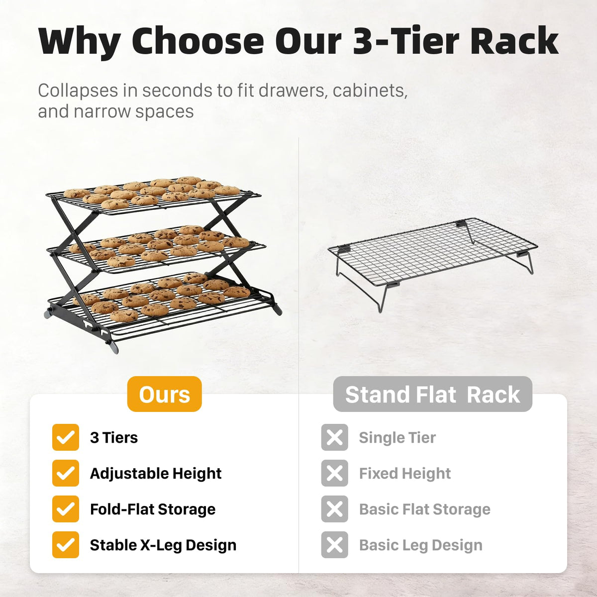 NZJWZS collapsible rack folded flat for compact storage.
