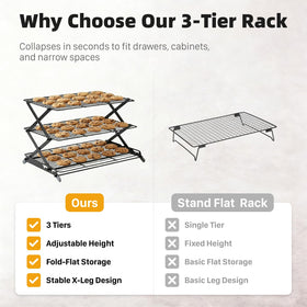 NZJWZS collapsible rack folded flat for compact storage.
