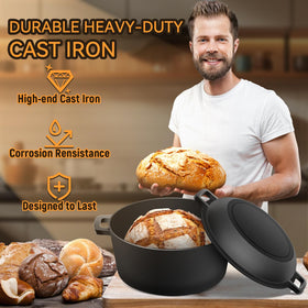 NZQXJXZ dual-handles on dutch oven offering secure grip.
