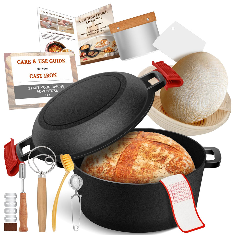NZQXJXZ cast iron dutch oven delivers bakery-quality crust for bread.