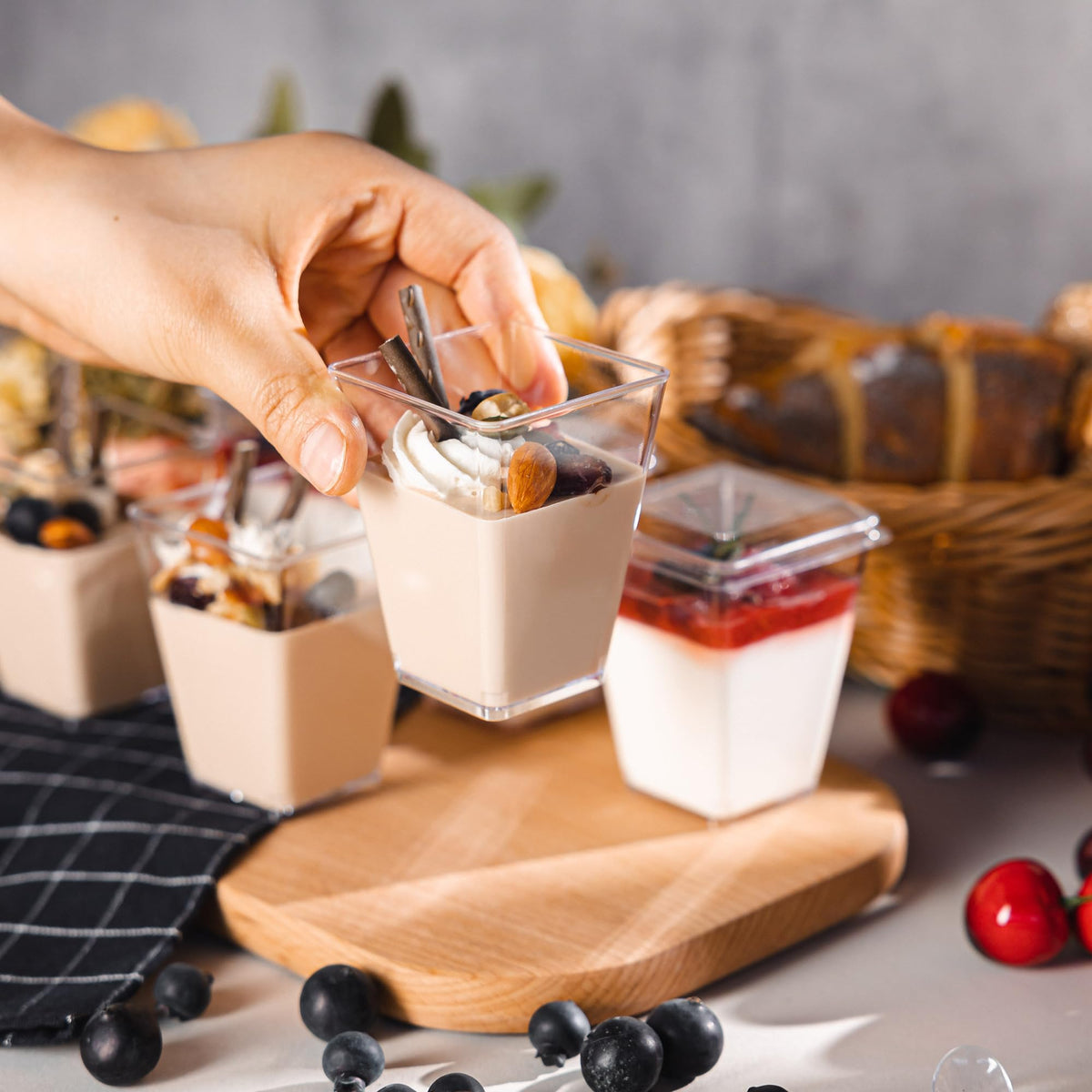 NZVCN 5oz mini dessert cups with height and diameter details